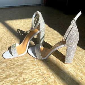 Silver Rhinestone Heels|Size US7.5-8|NEW